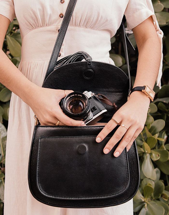 Mini Lola Camera Bag in Black - Women